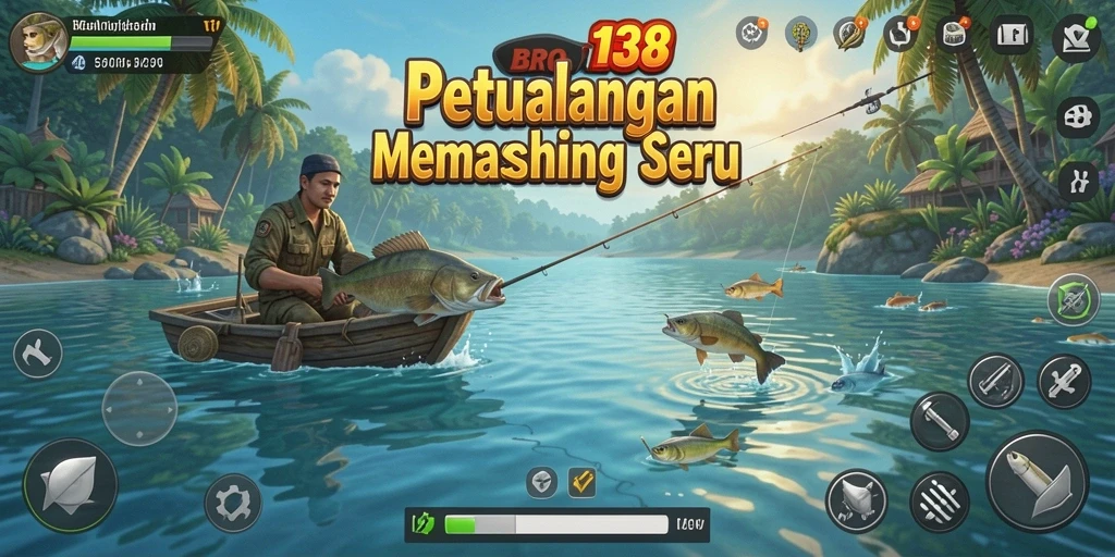 Screenshot gameplay BRO138 menampilkan momen memancing yang menegangkan.