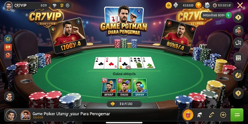 Screenshot gameplay utama CR7VIP menampilkan momen menarik dari permainan poker.
