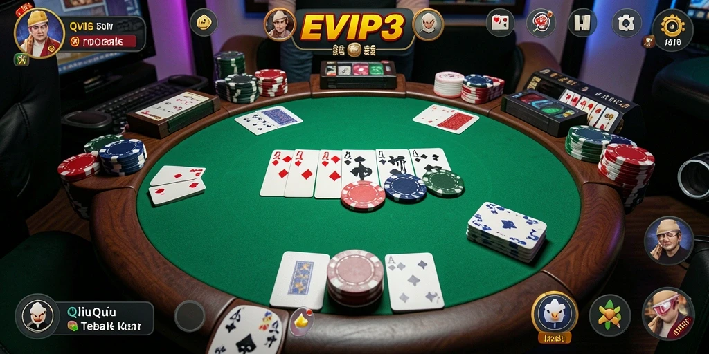 Tampilan gameplay QiuQiu yang seru di EVIP3.