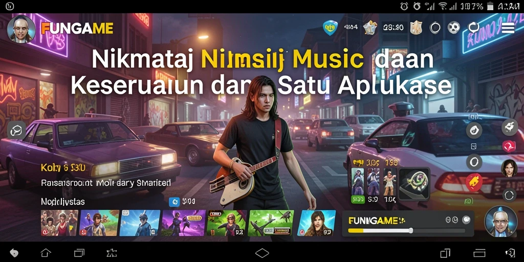Tampilan antarmuka FUNGAME saat bermain musik yang menyenangkan.