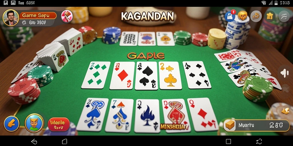 Tampilan gameplay Gaple yang seru dan interaktif di KAGANDAN.