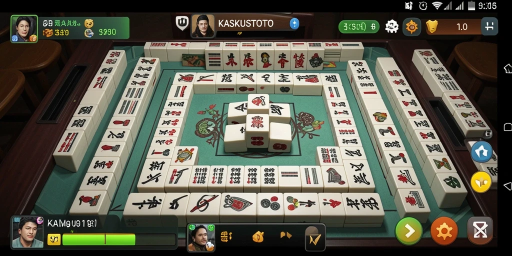 Screenshot gameplay KASKUSTOTO yang menampilkan keseruan bermain Mahjong.