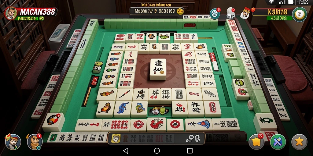 Tampilan gameplay Mahjong yang menarik dari MACAN388 yang menantang.