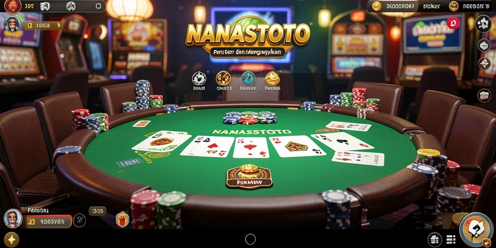 Tampilan gameplay Poker yang seru dan interaktif.