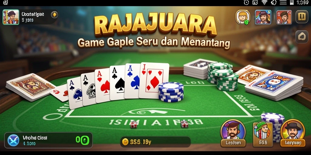 Tampilan gameplay seru RAJAJUARA saat bermain Gaple.