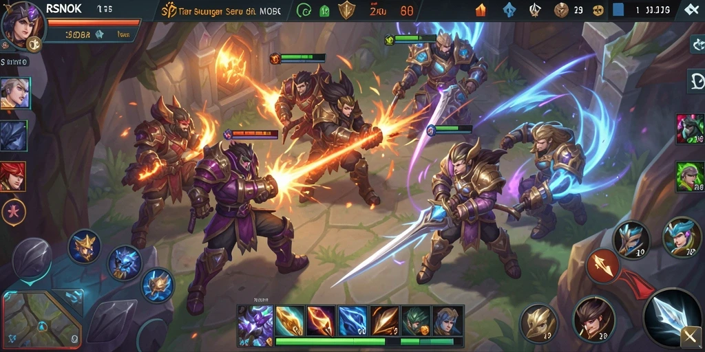 Screenshot utama RSNOK menampilkan aksi seru di arena MOBA.
